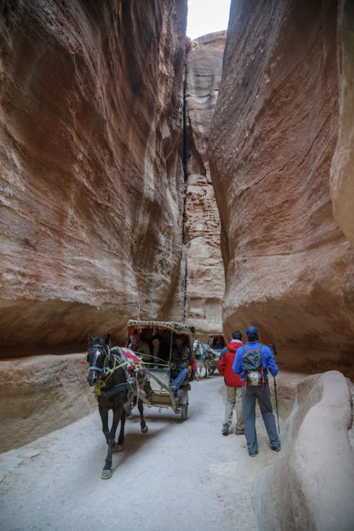 a photo of the passageway to petra