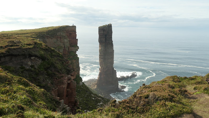 The Old Man of Hoy sea stack as viewed from the coast rising from the North Atlantic. Credit: Keith Patridge