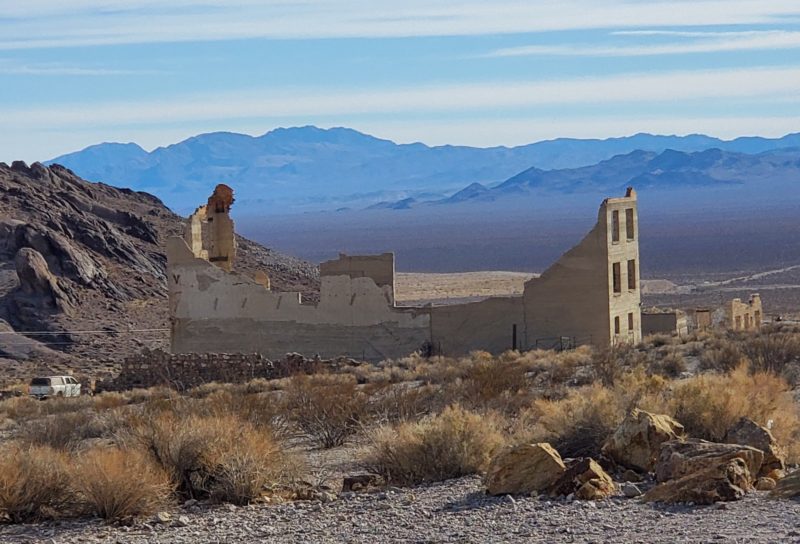 The remains of a building in Rhyolite. 